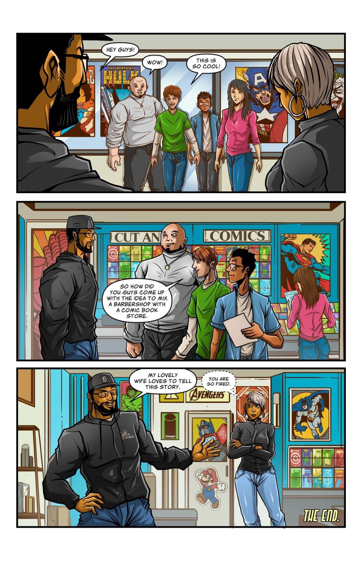 Sean grows up a lifelong comic fan, marries a barber, and the dream is born